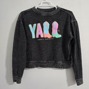 Simply Southern Black Sweater boots logo L